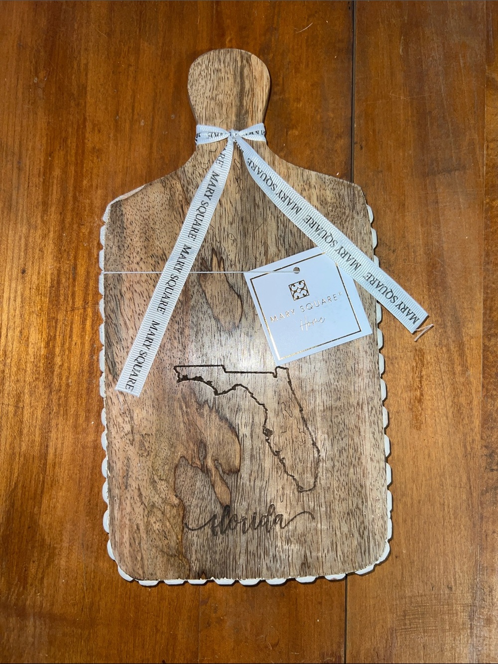 Mary Square Florida Wood Serving Board - Natural Wood